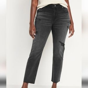 16 - Old Navy | Mid-Rise Boyfriend Straight Ripped Black Jeans